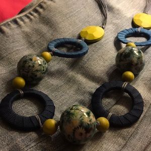 Disney Long Chunky Wooden beaded necklace flowers